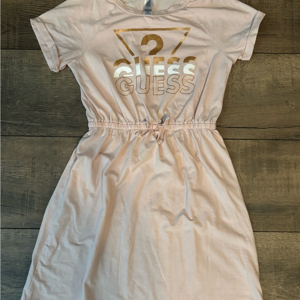 GUESS Kids Pink Dress with Gold Accents
